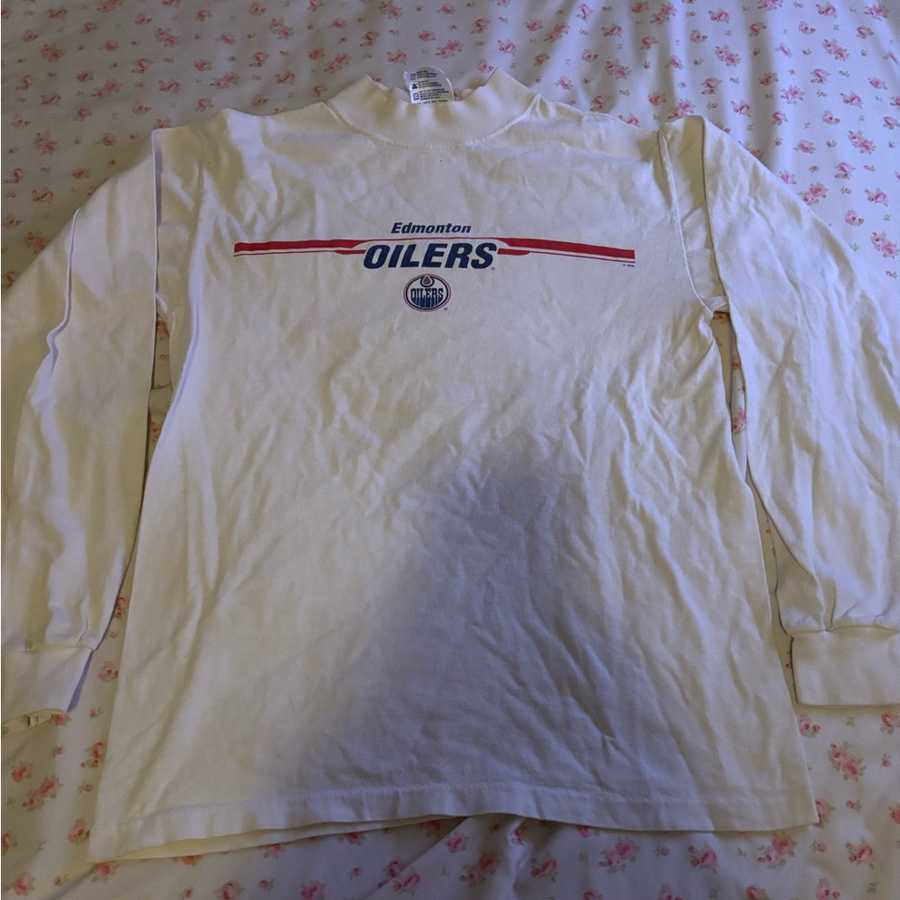 Vintage Edmonton Oilers White Long Sleeve Tee